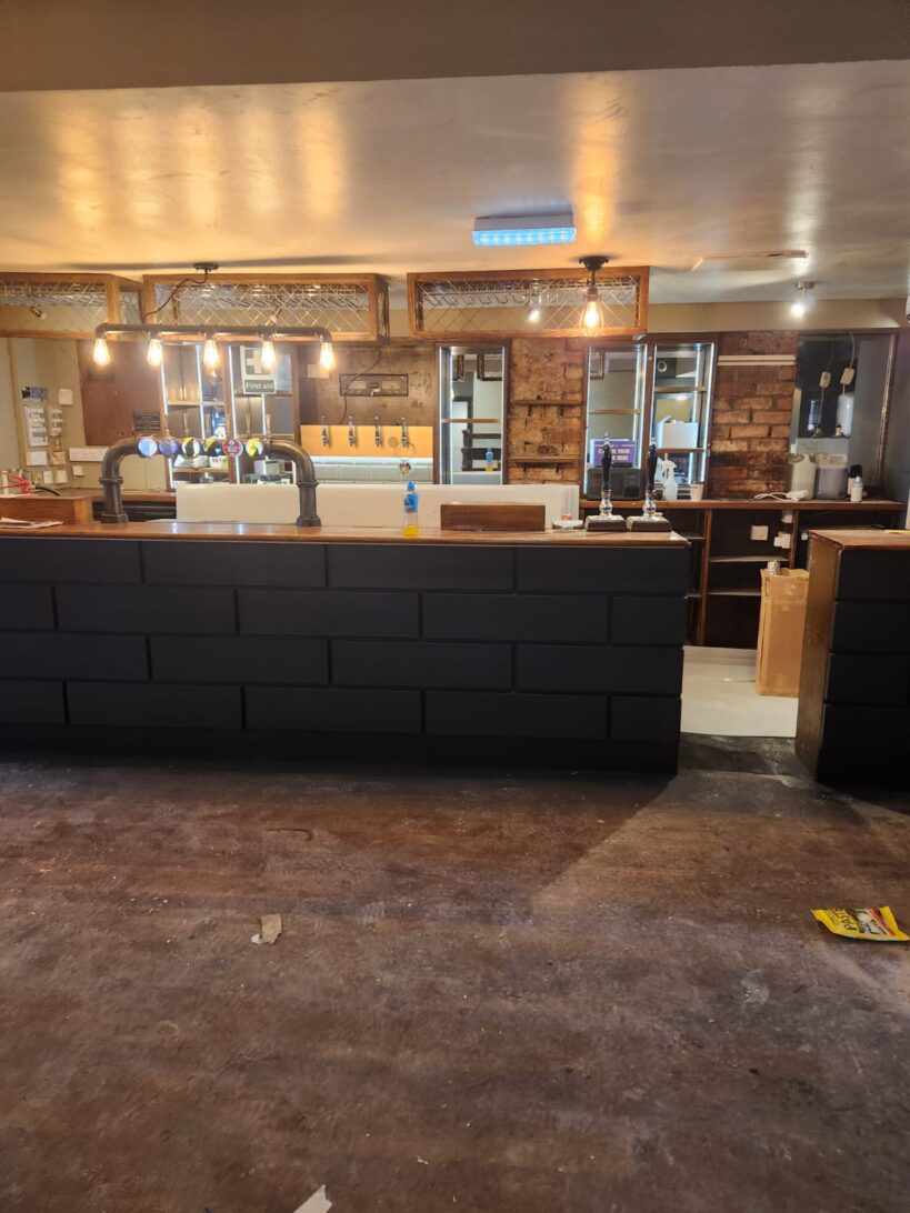 Refurbished pub bar area